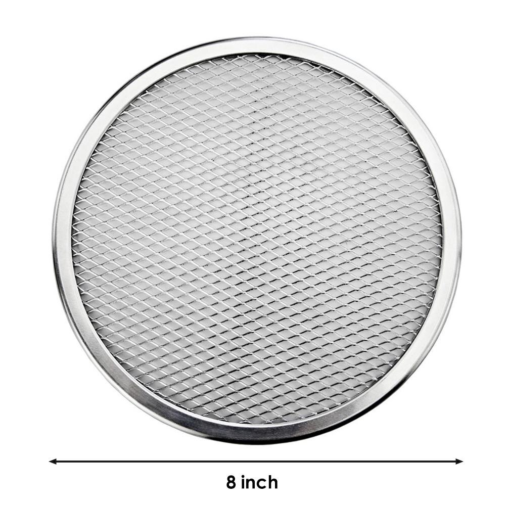 6-22inch Seamless Aluminum Pizza Screen Baking Tray Metal Net Bakeware Kitchen Tools Pizza Baking Tools: 8 in