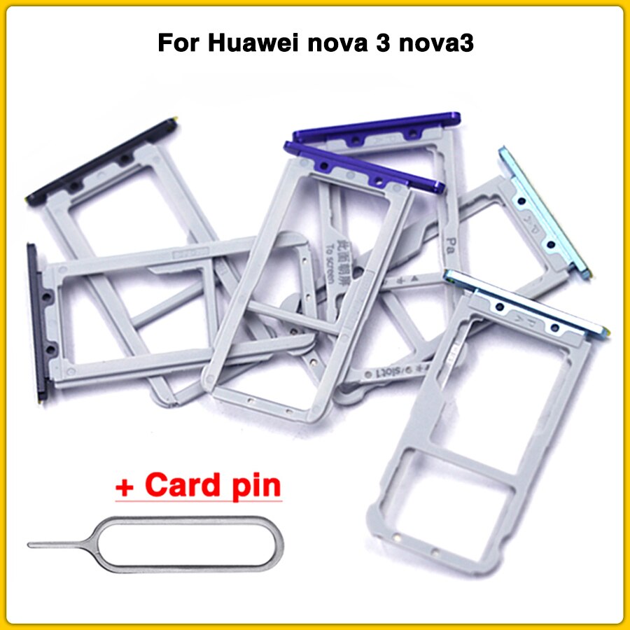 Nova3 Sim-kaart Slot Vervangen Voor Huawei Nova 3 Sim Micro Sd Card Tray Slot Socket Reparatie Deel Met kaart Pin