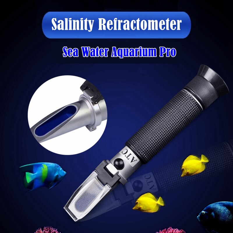 Saltindhold refraktometer hav saltholdighed saltvand koncentration akvarium håndholdt haveavl avl gravimeter 0 ~ 100%