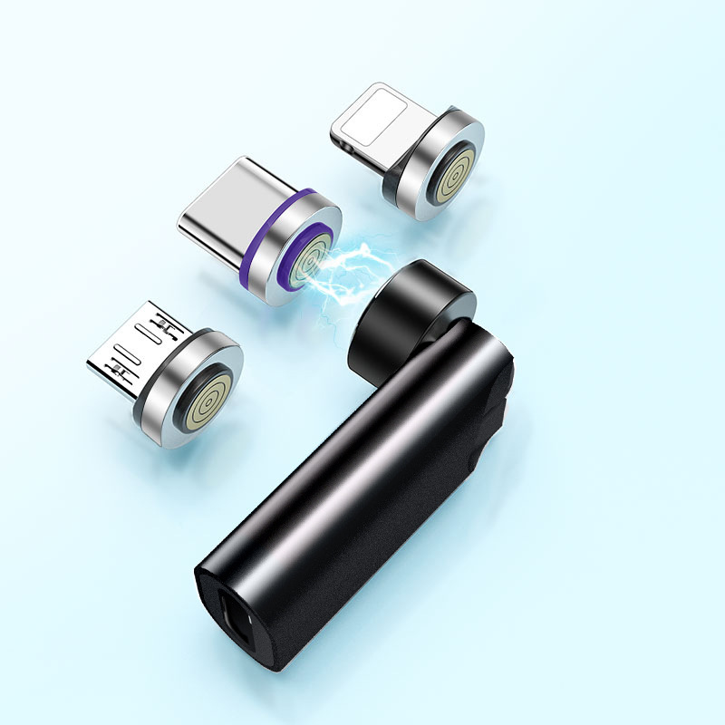 540 ° Grad drehbarer Magnetdraht, schnelles Aufladen, PD 5A-Adapter für Handy-Zubehör, Typ-C-Datenübertragungskabel-Anschluss: Brown