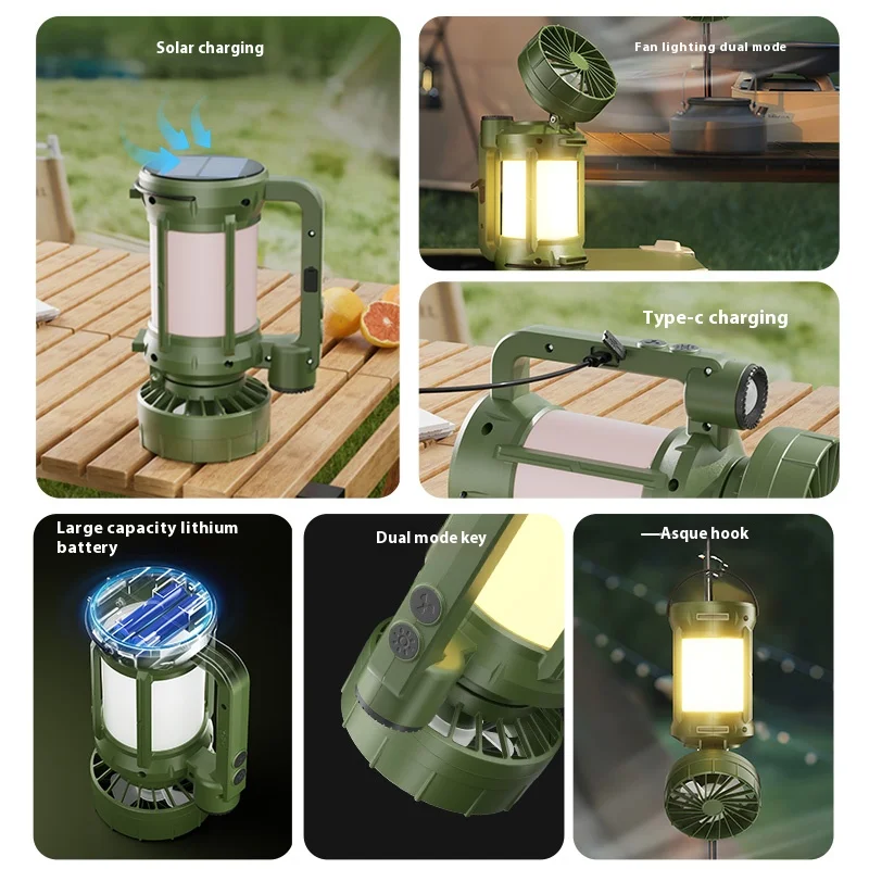 Lanterne Portable puissante lampe de Camping lampe de poche LED Rechargeable batterie intégrée torche tente lumières projecteur de nuit