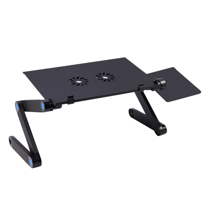 Laptoptafel van aluminiumlegering, opvouwbaar notebook, bureaustandaard met koelventilator, bed, laptoplade, bureau, studeertafel