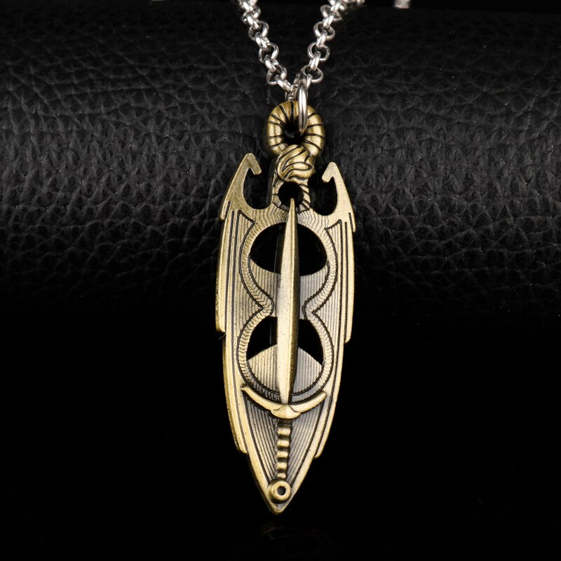 Dongsheng The Elder Scrolls Skyrim Collana per Uomo Gioielli Uomo Catena Della Corda 5 Amuleto Collana Collier Homme Neckless Bijoux Homm