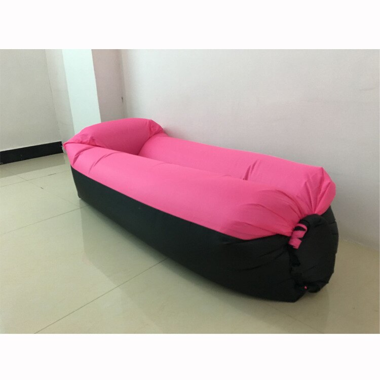 Sofá de aire para exteriores, tumbona portátil para natación en agua, almohadilla de hinchado rápido anfibio para playa, Camping, cama para Siesta, bolsa perezosa: Rose Red