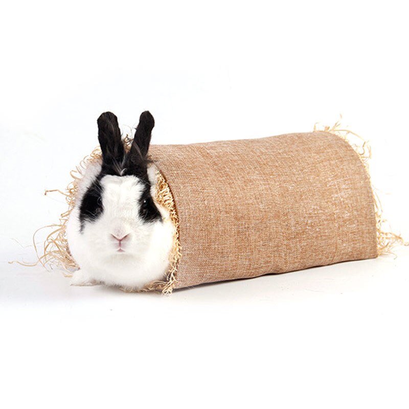 Tapis à mâcher en forme d'herbe de lapin et de Hamster, accessoire pliable en paille tissée pour Animal de compagnie, lit de maison, cochon d'inde