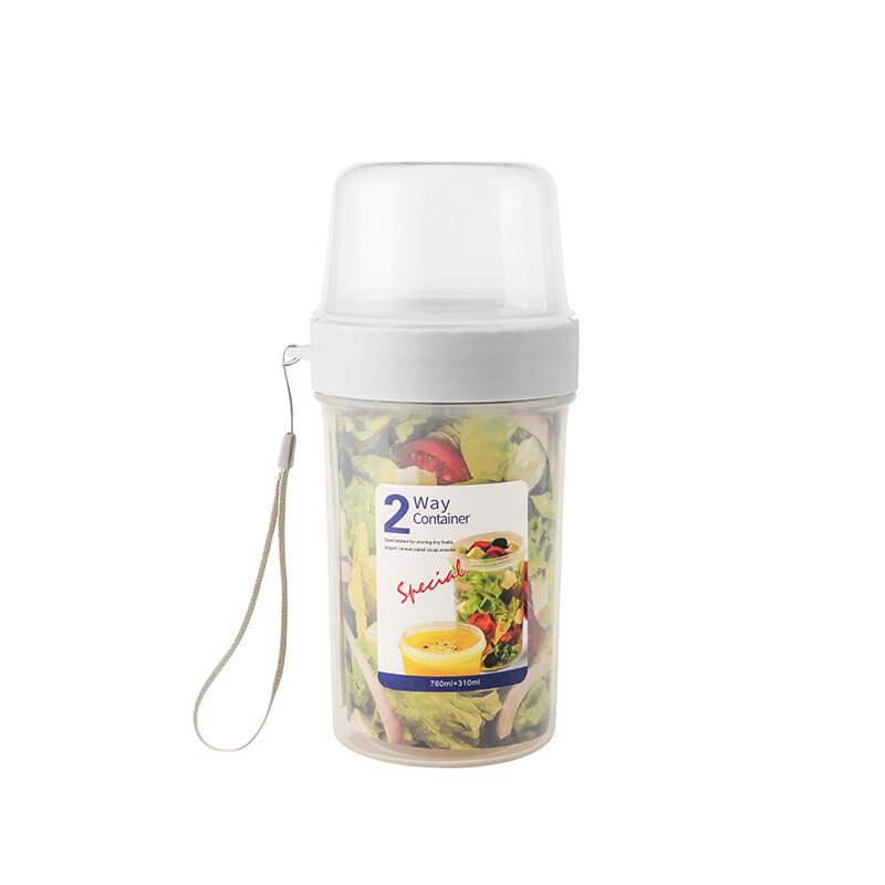 Caja de doble capa sellada para fruta caja multiusos para verduras caja portátil para ensalada de Yogurt cocina del hogar lata para almuerzo Snack contenedor de comida: 2XL