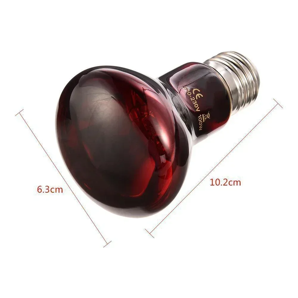220V UVA Amfibische Rode Verwarming Lamp 25/40/50/75/100W Infrarood lamp Glazen Lamp Accessoires voor Reptielen Slang Hagedissen E27 Lamp