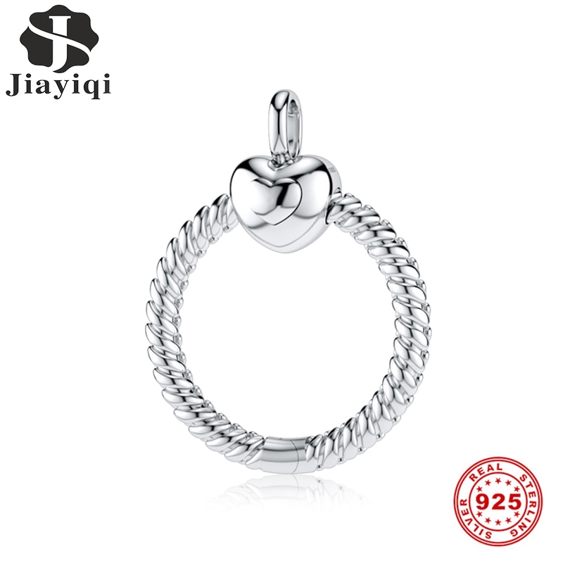 Jiayiqi 925 Sterling Silber Kleine O Halskette Anhänger Reize passen Frauen Reize Silber 925 Halsketten DIY Schmuck