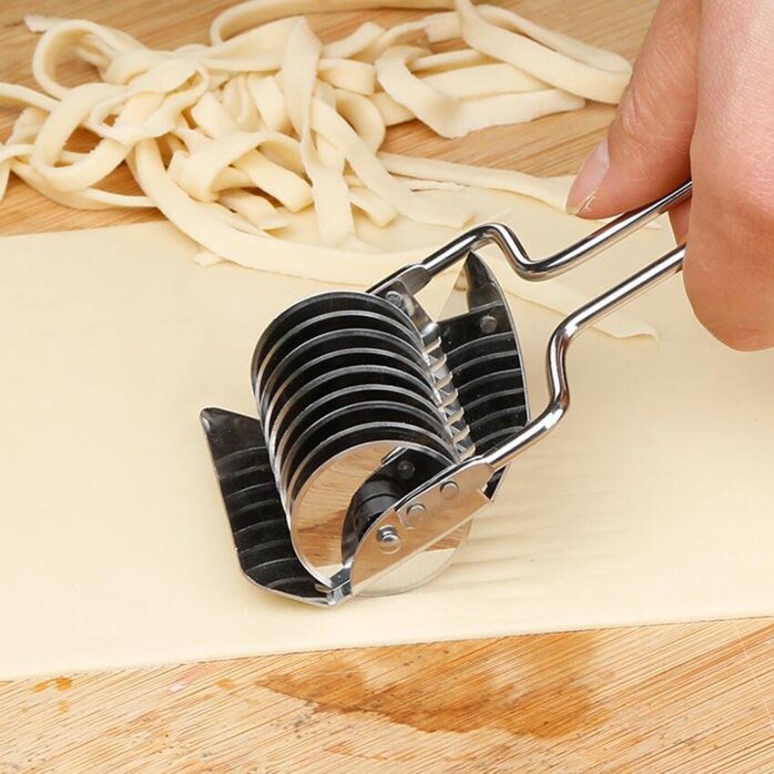 1 stk rustfrit stål spaghett noodle maker gitter roller docker dej cutter værktøj køkken hjælper diy dej skæreværktøj