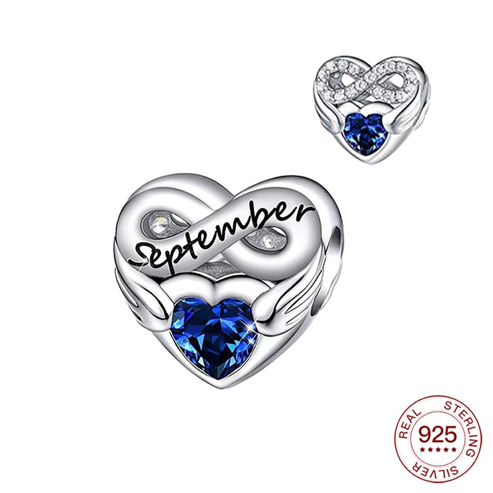 925 Zilveren Charm Vier Seizoenen Lucky Stone Charm Hart Glanzend Zirkoon Hanger Fit Originele 3Mm Armband Voor Vrouwen Sieraden: BMT180-9