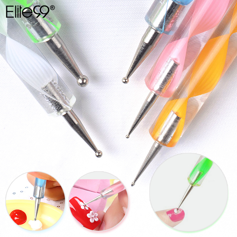 Elite99 Puntjes Pennen 5 Stuks Nail Art Gereedschap 2 Manieren Dubbele-end Schilderen Pen DIY Marbleizing Pen Set manicure Tool