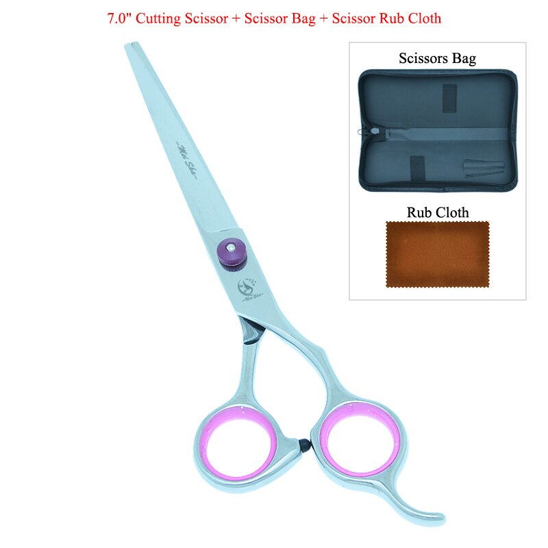 7.0" Stainless Steel Dogs Grooming Scissors Straight Scissor Thinning Shears Up Curved Tesoura Pets Clipper B0007A: B0007A-02-70