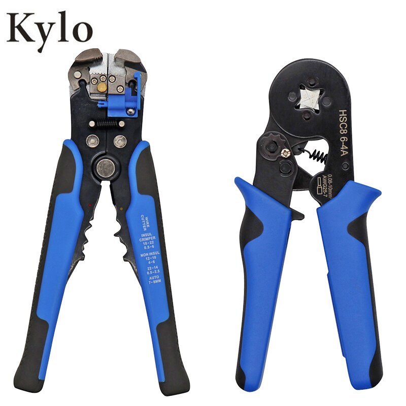 HS-D1 Wire Stripping Tool Self-adjusting 8" Automatic Wire Stripper Pliers Tool for Wire Stripping, Cutting, Crimping 10-24 AWG