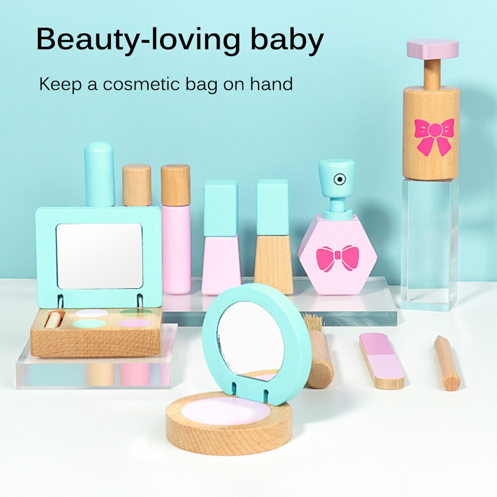 Girl Wooden Makeup Tool Set Simulation Makeup Game Fun Makeup Toy Set Interactive Game Set Girl Meaningful Birthday Toy