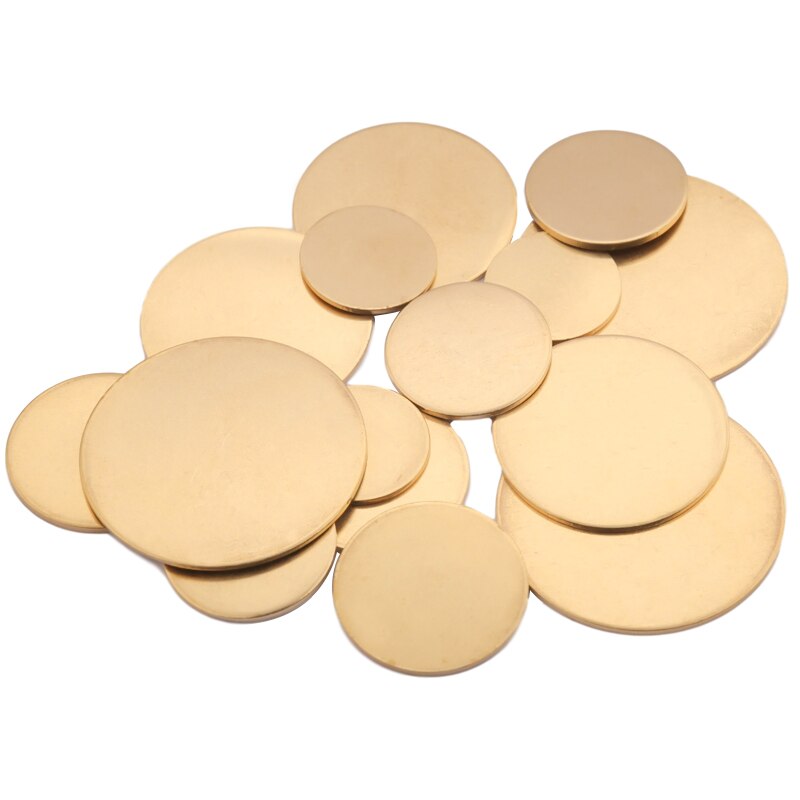 10 Uds. De dijes de disco de latón crudo de 30mm de diámetro con estampado de Metal en blanco sin agujeros, accesorios para fabricación de collares colgantes