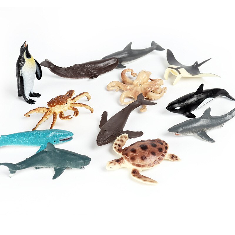 Handmade Model Marine Creatures Sharks Whales Turtles Scene Simulation Early Education Enlightenment