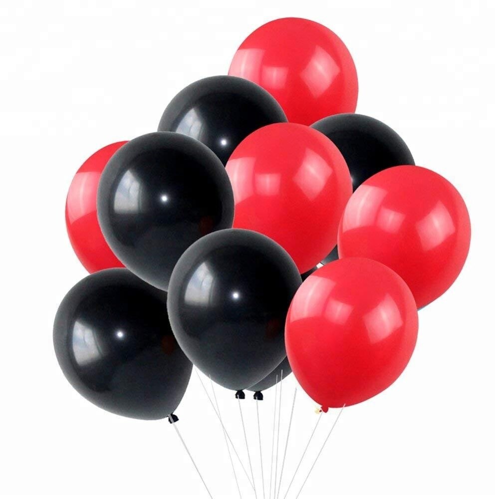 12 stk 10 tommer fortykkelse latex ballon mat ballon rød sort hvid flerfarvet ballon fødselsdagsfest bryllup forsyninger: Rød sort