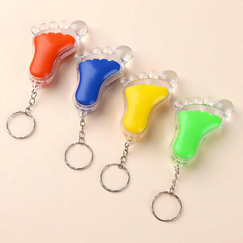 Super Helle Zufällige Farbe Neue Taschenlampe Kunststoff Kleine Füße Heißer Led Lampe Schlüsselanhänger Glanz Kreative Footed Keychain Kleines Spielzeug