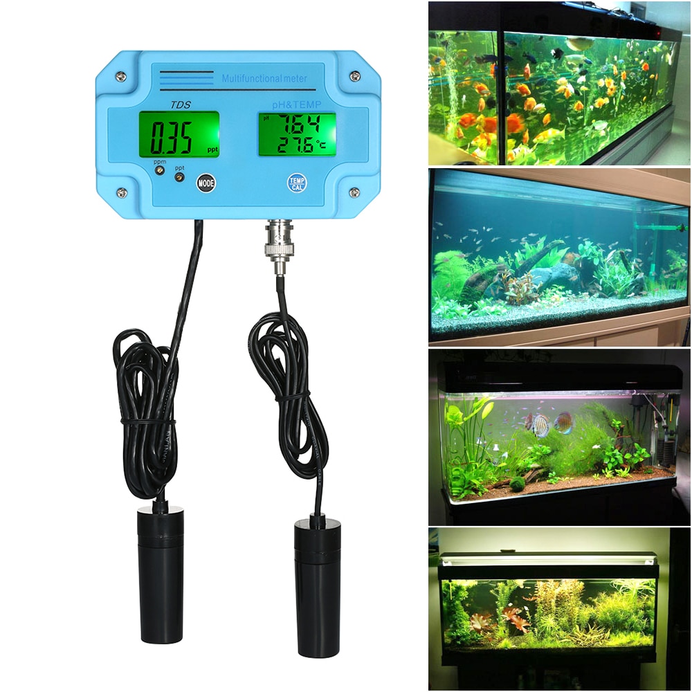 Ph Meter Water Detector 3 in 1 pH/TEMP LCD Digital Meter Test Meter Water Monitor Water Tester