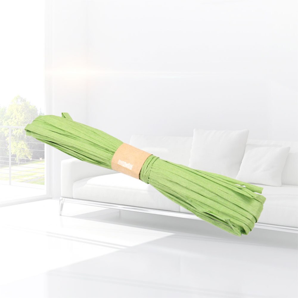 6pcs 20m Colorful Raffia Stripes Paper String for DIY Making Twisted Paper Craft String (Light Green): Light Green