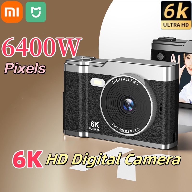 Xiaomi 6k hd câmera digital 2.4in display ips 8x zoom 64mp câmera de vídeo com luz de preenchimento 4k câmera selfie para crianças estudantes adolescentes