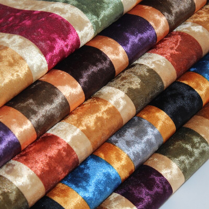 Tyk europæisk stribet jacquard isfløjl gardin polstring sofa stof dug pude trykmateriale ved gården