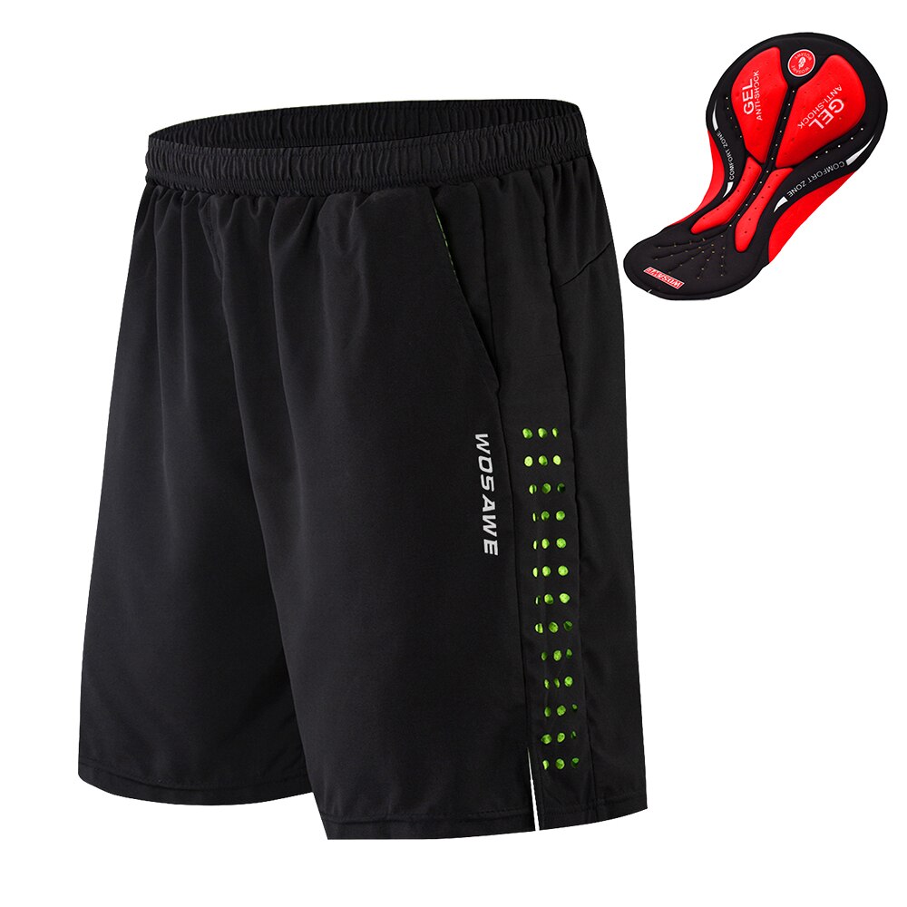 Mannen Fiets Korte Met 3D Gel Padding En Mesh Voering Ademend Snel Droog Loose-Fit Fiets Shorts Fietsen Running zomer Shorts: Black / L