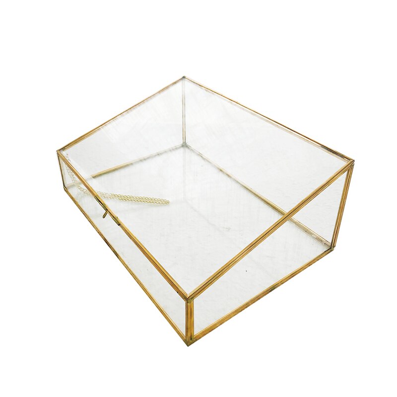 Paniers de rangement nordiques, verre, cuivre, boîte de rangement, organisateur pour la maison pour bijoux, collier, présentoir de Dessert, présentoir, décoration: 30x20cm