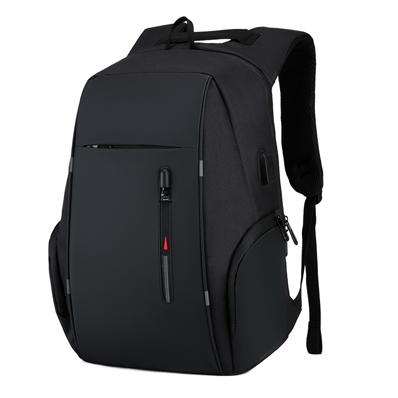 Vanntett virksomhet 15.6 16 17 tommers laptop ryggsekk kvinner usb notisbok skole reisevesker menn anti tyveri skole ryggsekk mochila: Svart