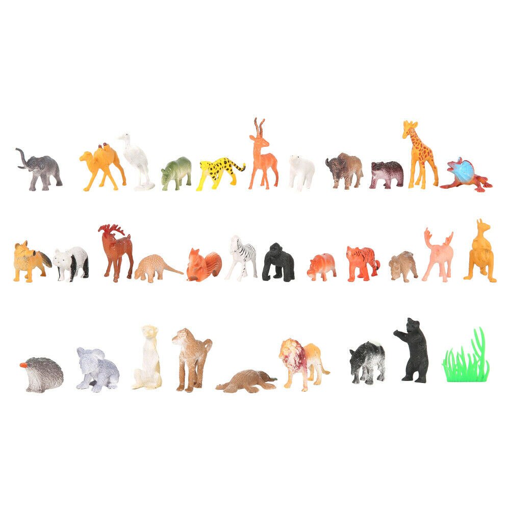 Mini figurines animaux animaux animaux animaux du Zoo en plastique 53 pièces/ensemble, jouets pour enfants