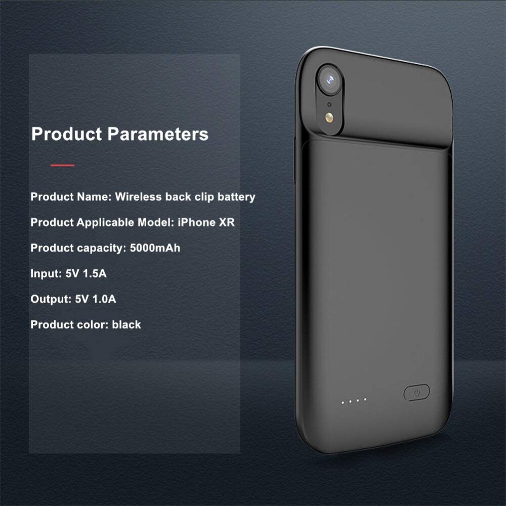For iPhone XR 5000 mAh Battery Case Audio output Soft Silicone Cover Charging Power Bank For iPhone XR Battery Case