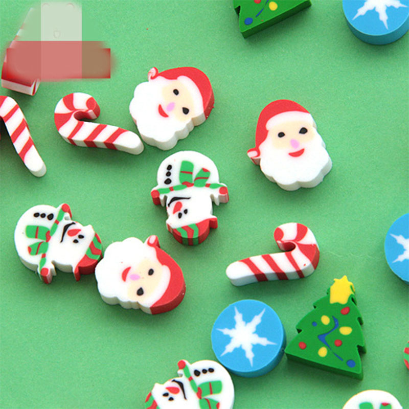 1 æske / sæt , jule viskelæder , julemand / snemand / juletræ æske pakket gummi viskelæder som til børn