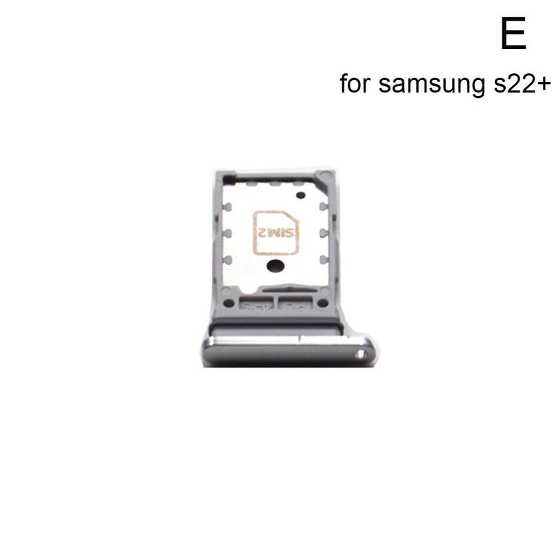 Sd Sim Card Trays Voor Samsung Galaxy S22 Serie Mini Telefoon Kaarthouder Sim Chip Reader Card Slot Houder Lade zilver Zwart Q5S2: S22 plus white