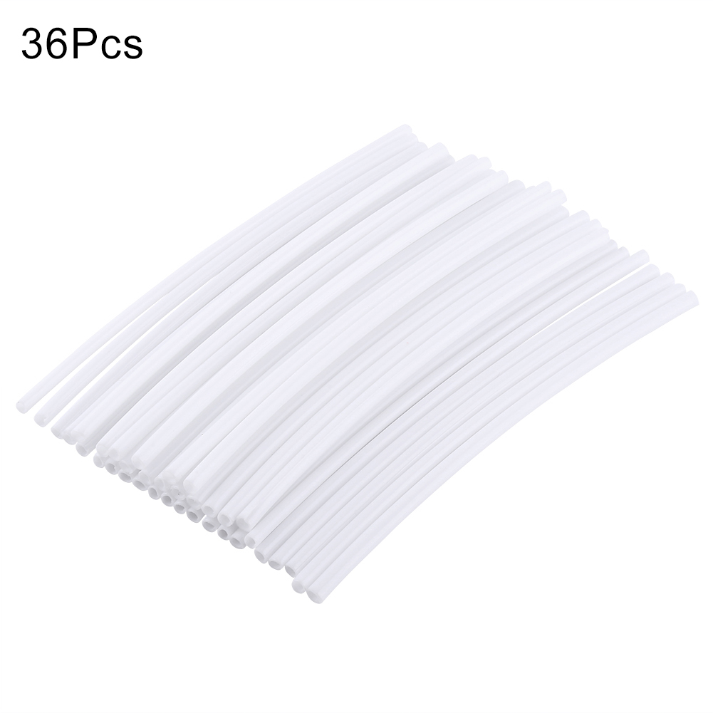 36pcs Front Solid Rear Motorcycle Universal Plastic Durable Protective Tubes Decor Wheel Spoke Wraps: White