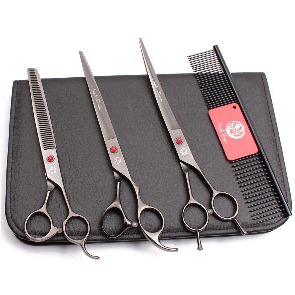 Dog Grooming Kit Purple Dragon 8" Japanese Steel Thinning Shears 3005# Dog Scissors Pet Scissors Set Add Bag Gold