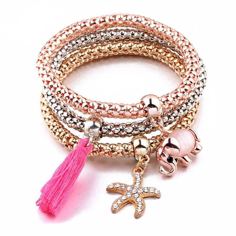 3 farbe Popcorn elastische kette Liebe Armband & Armreifen Luxus Für Frauen Wasser tröpfchen viking Zirkon Anhänger Mädchen pulseira Schmuck: 18