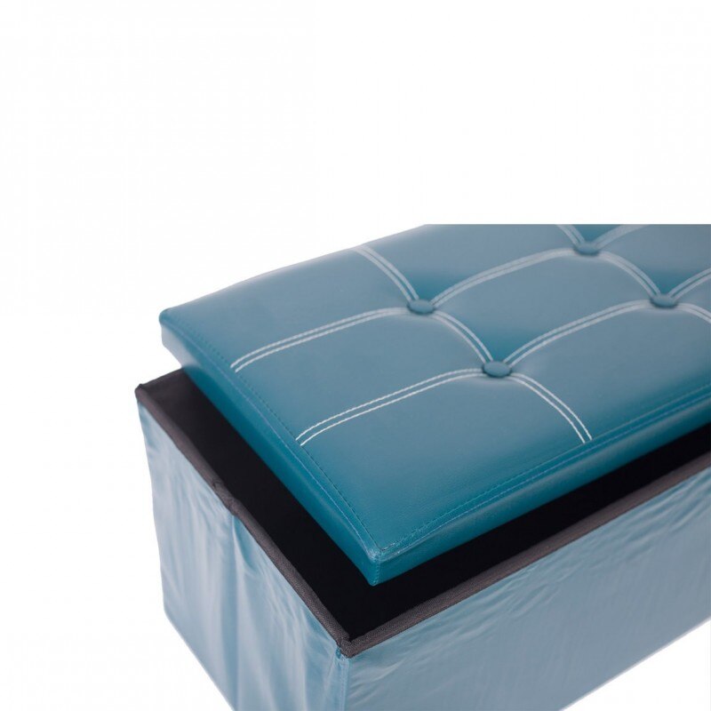 Mobili Rebecca Spielzeug Kasten Bank Lagerung Sitzkissen Grün Faux Leder 38x110x38