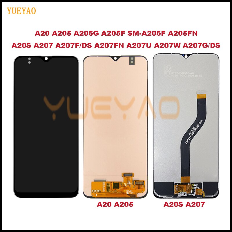 A20s a207 a207f/ ds lcd-skjerm til samsung galakse  a20 a205 a205g a205f sm -a205f a205fn lcd-skjerm + berøringsskjerm digitizer