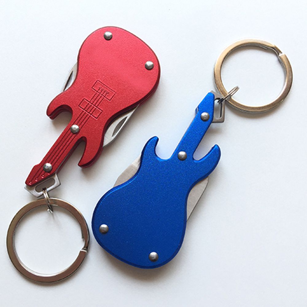 1PC Alloy Guitar Beer Bottle Opener Keychain Men Opener Keyring Men Car Key Holder Bar Kitchen Tools