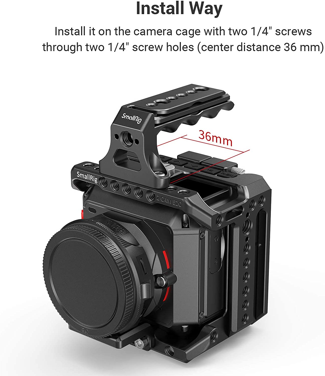 SmallRig Universal Top Handvat voor Filmische Camera Quick Release Handgreep Top Handvat Met Arri Lokaliseren Gaten-MD2393