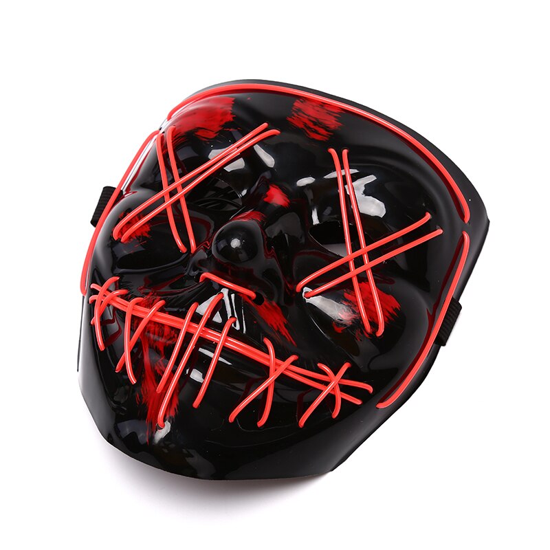Clubbing Light Up "Stitches" LED Mask Costume Halloween Rave Cosplay DJ Party Xmas Light Mask Unisex
