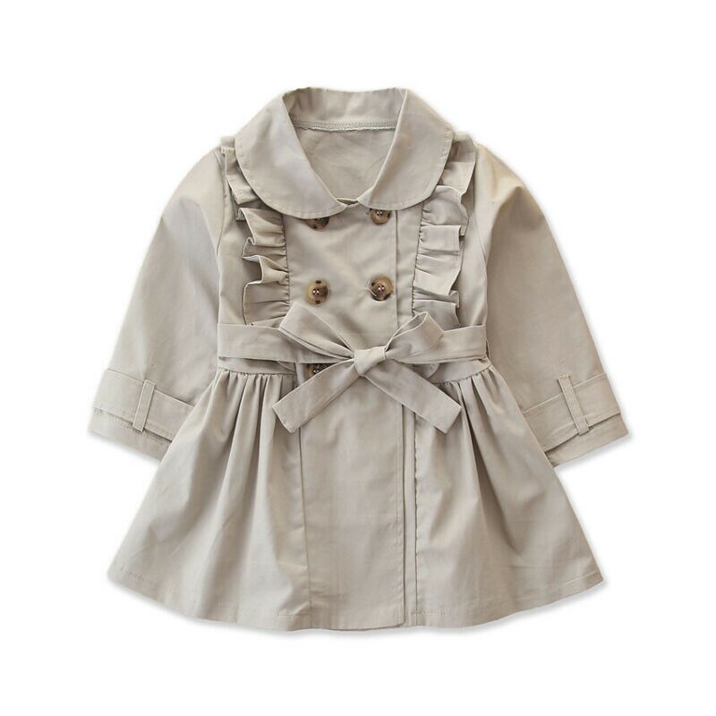 Peuters Baby Meisje Lange Mouwen Casual Jas Windjack Jas Uitloper Jurk