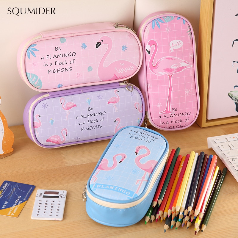 Creatieve Etui Pu Leer Pen Tassen Rits Potlood Zakken Pen Houders Grote Opbergtas Schoolbenodigdheden Briefpapier Potlood Doos