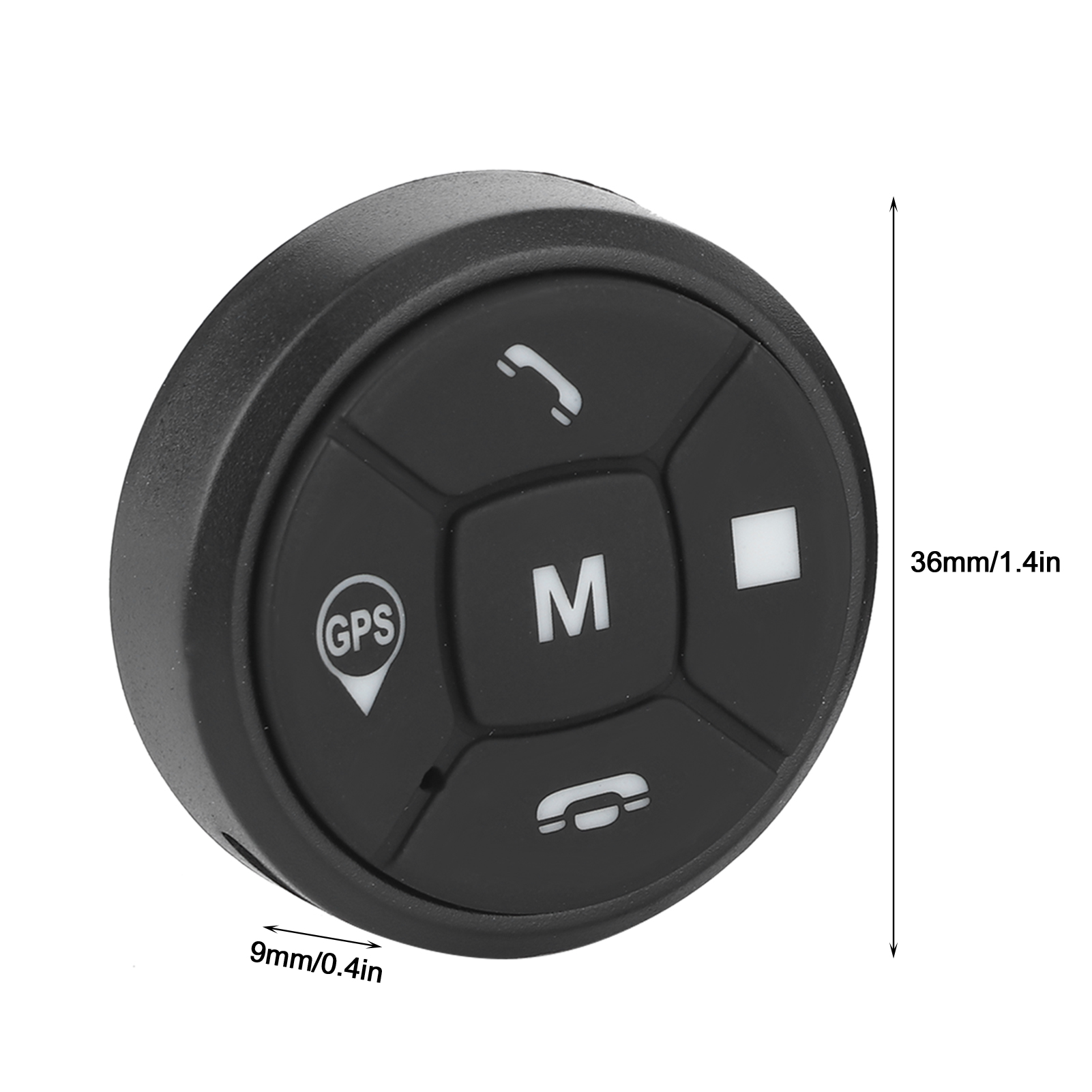 Auto Stuurbediening Knop Radio Volume Gps Draadloze Controller Schakelaar Stuurwiel Radio Afstandsbediening Knoppen Zwart
