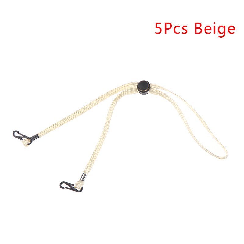 Extension de masque ajustable pour masques, 5 pièces, lanière de sécurité pratique et pratique, repose-masque et porte-oreille, corde suspendue au cou: 5pcs beige