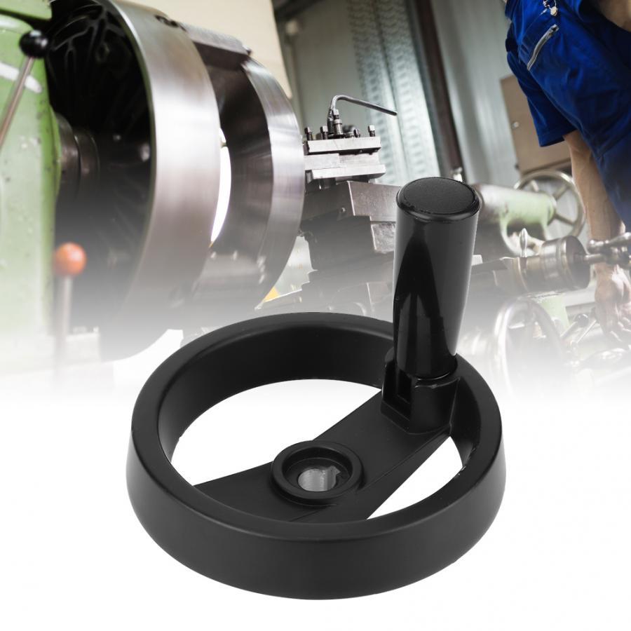 Black Aluminum Alloy Hand Wheel Folding Revolving Handle Handwheel 12*125 for Lathe Machine Tool