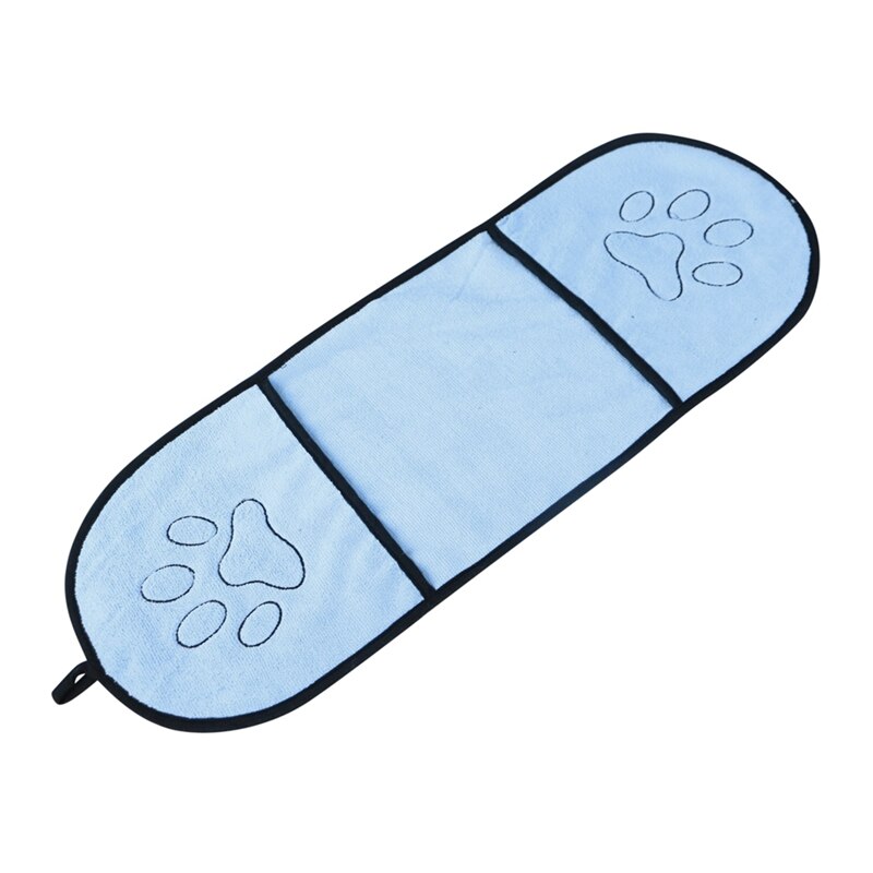Câine de companie prosop de baie microfibră ultra-absorbantă pisică câini mici prosop de uscare pătură cu buzunar pentru câini mari halat de baie: Albastru
