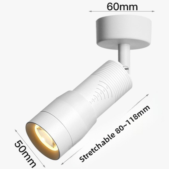 Verstelbaar 5 ° ~60 ° Smalle stralingshoek Zwart Wit LED-focus Opbouw plafondspots 7W zoombare spots met zoom: orange / Blauw
