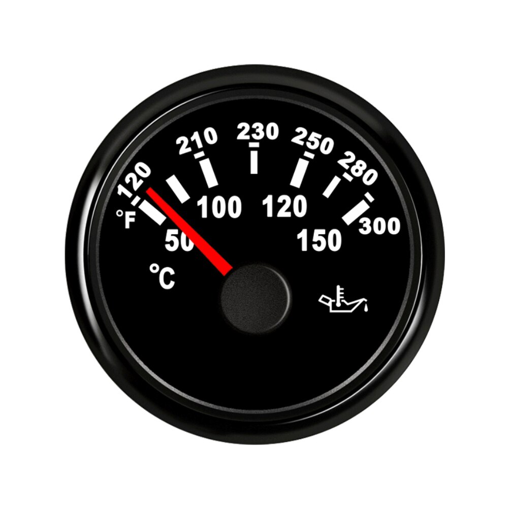 Universal 2"(52mm) Oil Temp Gauge Meter 50-150 with Red Backlight 12V 24V for Car Boat: BN
