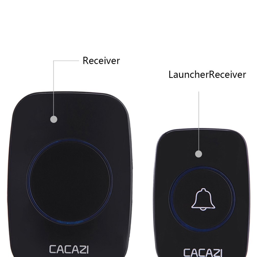CACAZI Draadloze Deurbel Waterdicht 300M Remote EU AU UK US Plug smart Deurbel Chime batterij 1 2 knop 1 2 3 ontvanger AC